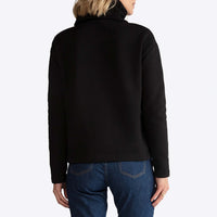 Blusa Moletom Felpa Gola Rolê Feminina - Preto