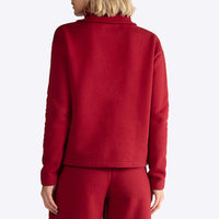 Blusa Moletom Felpa Gola Rolê Feminina - Marsala