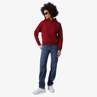 Blusão Moletom Flanelado Capuz Feminino - Vermelho Escarlate