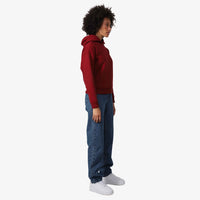 Blusão Moletom Flanelado Capuz Feminino - Vermelho Escarlate