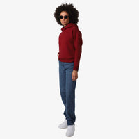 Blusão Moletom Flanelado Capuz Feminino - Vermelho Escarlate