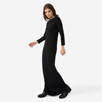 Vestido Longo Canelado Viscose - Preto