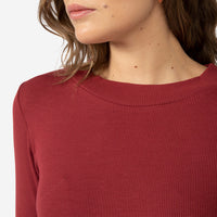 Vestido Longo Canelado Viscose - Marsala