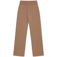 Calça Reta Moletom Flanelado Feminina - Bege Pastel
