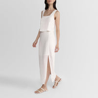 Top Cropped Decote Quadrado Viscose Feminino - Branco