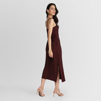 Vestido Midi Alças Nó - Vermelho Vinho