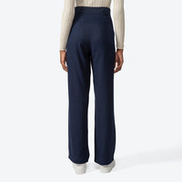 Calça Reta Linho com Viscose Feminina - Azul Marinho