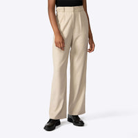 Calça Reta Linho com Viscose Feminina - Bege