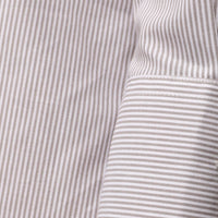 Camisa Listras Ampla Feminina - Listrado Branco Bege