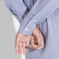 Camisa Listras Ampla Feminina - Listra Marinho E Branco