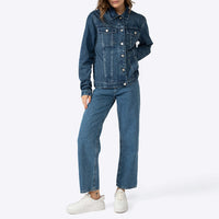 Jaqueta Jeans Feminina - Azul Jeans Médio