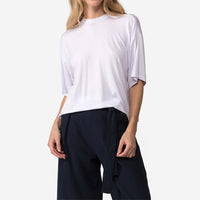 Camiseta Boxy Feminina | Travel T-Shirt Modal - Branco