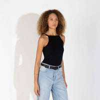Regata Cotton Pima Cava Americana Feminina - Preto