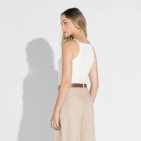 Regata Cotton Pima Cava Americana Feminina - Off White