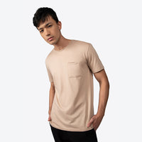 Camiseta Pima Bolso Masculina | Life Collection - Bege Camel