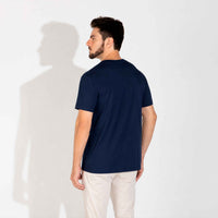 Camiseta Pima Punho Masculina - Azul Marinho