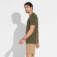 Camiseta Pima Punho Masculina | Life Collection - Verde Tomilho