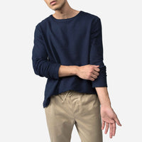 Blusa Blend Linho Textura Masculina - Azul Marinho