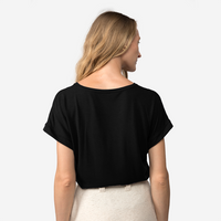 Camiseta Viscose Decote V Feminina - Preto