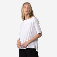 Camiseta Pima Ampla Decote Canoa Feminina - Branco