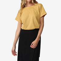 Blusa Algodão Ultraleve Decote Costas Feminina - Amarelo Mel