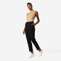 Regata Canelada Viscose Gola Alta Feminina - Bege Pastel