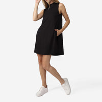 Vestido Curto Cotton Pima Gola Alta - Preto