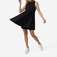 Vestido Curto Cotton Pima Gola Alta - Preto