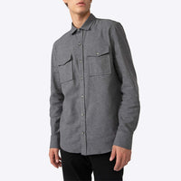Camisa Algodão Flanelado 2 Bolsos Masculina - Cinza