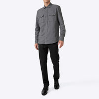 Camisa Algodão Flanelado 2 Bolsos Masculina - Cinza