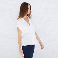 Camisa Manga Curta Feminina - Off White