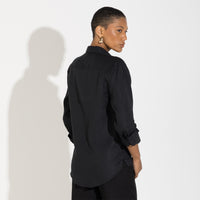 Camisa Linho Manga Longa - Preto