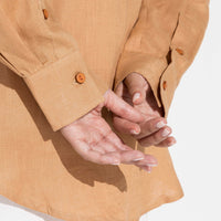 Camisa Linho Manga Longa - Ocre