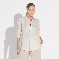 Camisa Linho Manga Longa - Natural