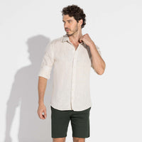 Camisa Linho Manga Longa - Natural