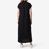 Chemise Midi Manga Curta - Preto