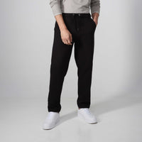 Calça Reta Moletom Flanelada Masculina - Preto