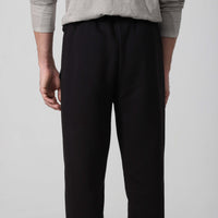 Calça Reta Moletom Flanelada Masculina - Preto