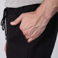 Calça Reta Moletom Flanelada Masculina - Preto