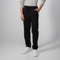 Calça Reta Moletom Flanelada Masculina - Preto