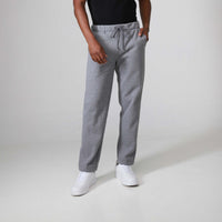 Calça Reta Moletom Flanelada Masculina - Mescla Escuro