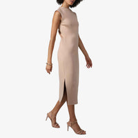 Vestido Midi Dense Modal - Bege Camel