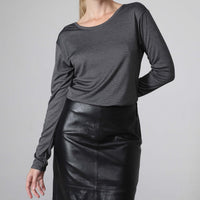 Camiseta Light Modal Manga Longa Feminina - Preto