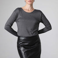 Camiseta Light Modal Manga Longa Feminina - Preto