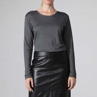 Camiseta Light Modal Manga Longa Feminina - Preto