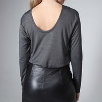 Camiseta Light Modal Manga Longa Feminina - Preto