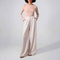 Undershirt Micromodal Manga Longa Feminina - Bege Camel