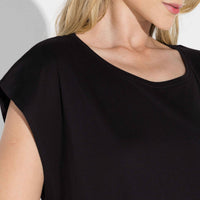 Blusa Algodão Pima Ampla Feminina | Life Collection - Preto