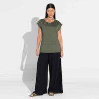 Blusa Algodão Pima Ampla Feminina | Life Collection - Verde Figo