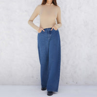 Blusa Canelada Viscose Gola Alta Feminina - Khaki